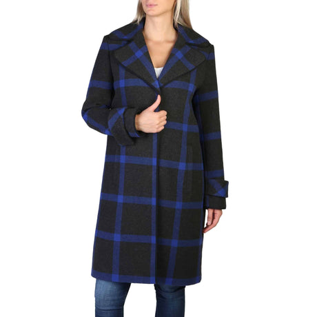 Women's coat Fall/Winter coat Checked coat Wool blend coat Warm coat Comfortable coat Long sleeve coat Button-up coat Pockets coat Lined coat Classic coat Sophisticated coat