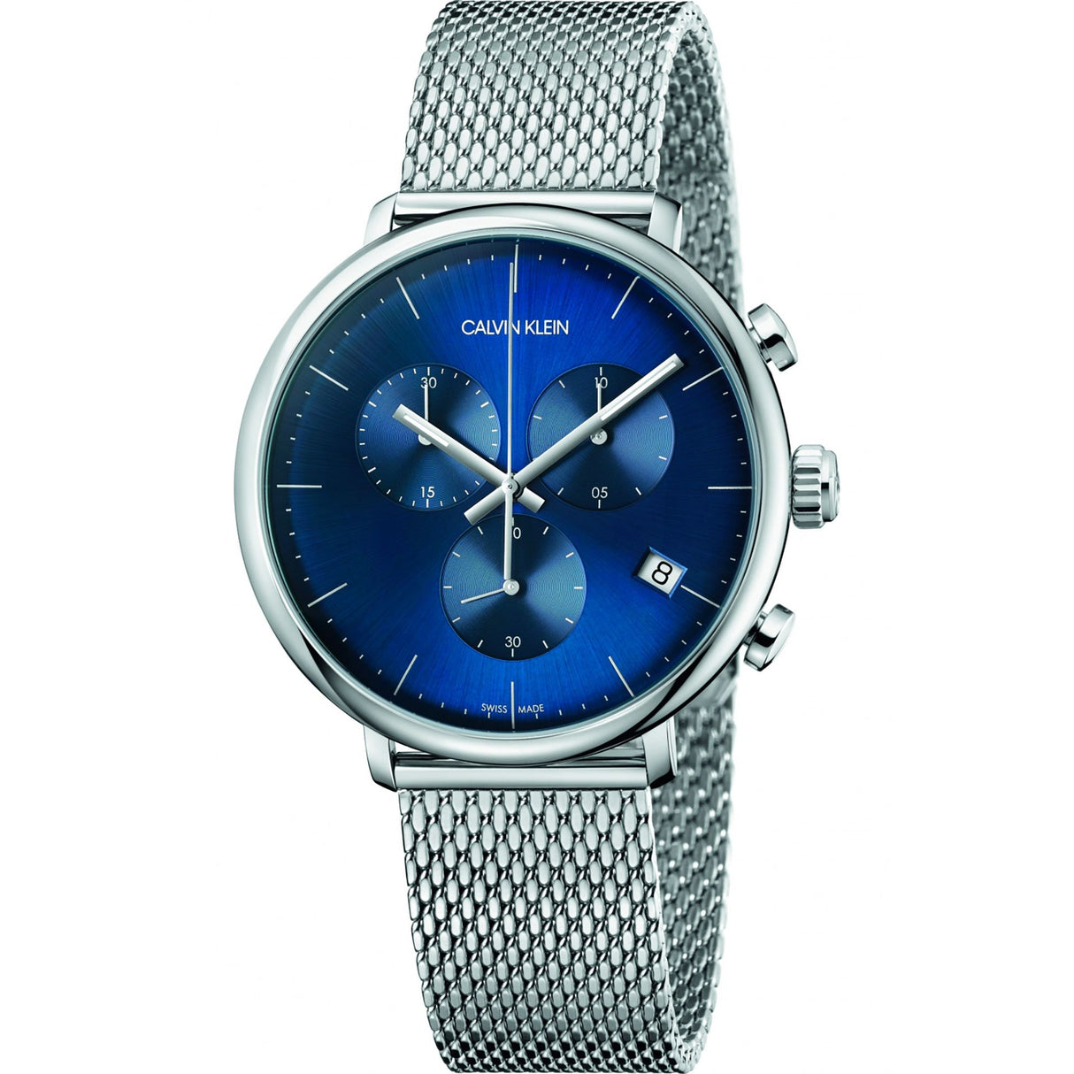 Calvin Klein watch Men's watch Stainless steel watch Chronograph watch Quartz watch Analog watch Date watch Blue watch Silver watch Fashion watch Everyday watch