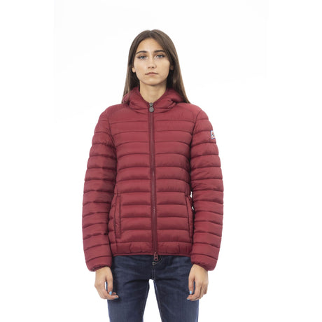 Bomber jacket, women's jacket, fall winter, 100% nylon, zip-up bomber, solid color, long sleeves, fixed hood, pockets, logo, lightweight jacket, water-repellent jacket, wind-resistant jacket