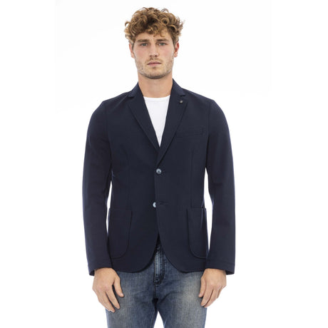 Men's blazer Italian-made blazer 3-pocket blazer Long-sleeve blazer Solid color blazer Cotton-nylon-elastane blend jacket Breathable blazer Comfortable blazer
