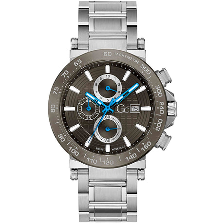 GUESS watch Collection Chronograph Men's watch Quartz movement Chronograph Day indicator Stainless steel case  pen_spark Silver grey Mouse grey dial Stainless steel bracelet Fashion watch