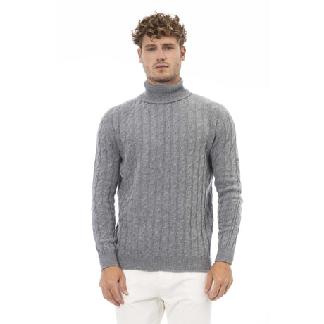Men's sweater Textured knit sweater Long sleeve sweater Fall/Winter sweater Italian-made sweater Warm sweater Breathable sweater (if applicable) Comfortable sweater Classic sweater Round neck sweater Ribbed sweater