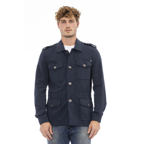 Men's jacket Italian-made jacket Long-sleeve jacket 4-pocket jacket Solid color jacket Cotton-elastane blend jacket Breathable jacket Comfortable jacket