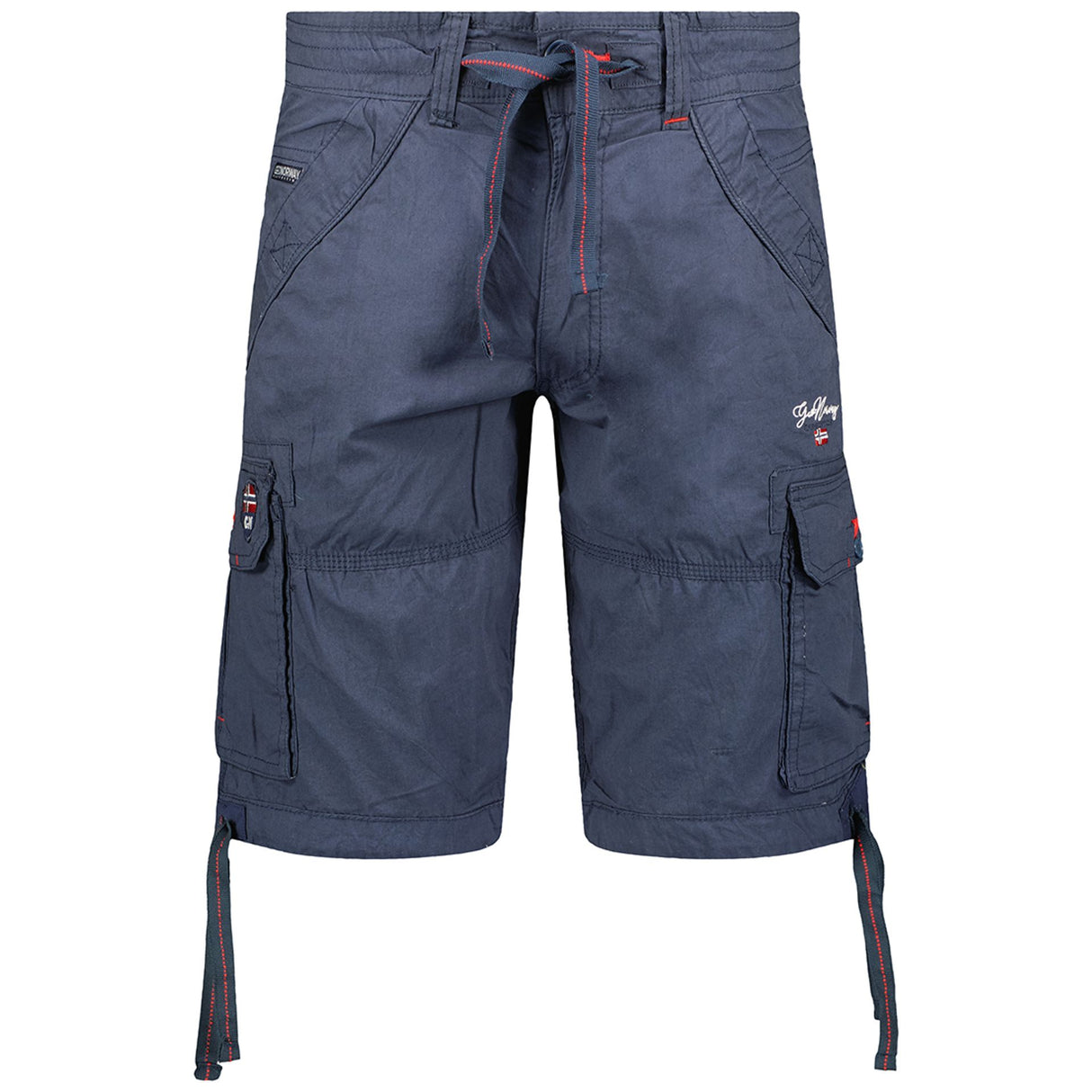 Men's Spring/Summer shorts Shorts with frog closure  6-pocket shorts Solid color shorts Cotton shorts Wash at 30° C Visible logo