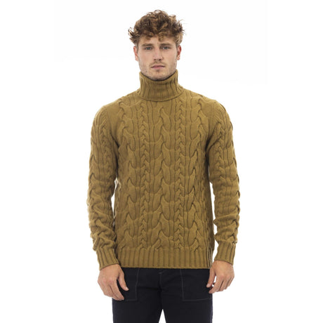 Men's sweater Textured knit sweater Long sleeve sweater Fall/Winter sweater Italian-made sweater Warm sweater Breathable sweater (if applicable) Comfortable sweater Classic sweater Round neck sweater Ribbed sweater