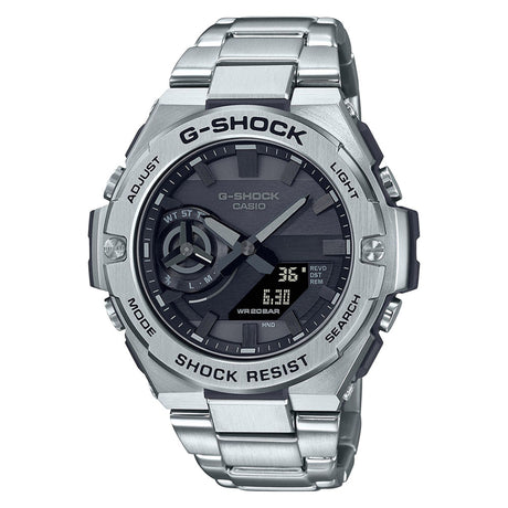 Casio G-Shock watch Men's watch Sports watch Solar watch Analog digital watch Stainless steel watch Day date watch Stopwatch watch Alarm watch Timer watch Multiple time zones Illuminator watch 24 hour time