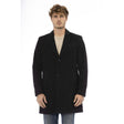 Men's coat Wool-blend coatFall/Winter collection Button-up coat Long sleeve coat 3 pockets coat Solid color coat Visible logo