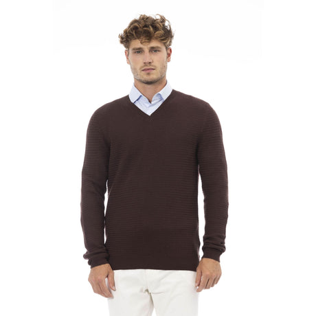 Men's sweater V-neck sweater Merino wool sweater Fall/Winter sweater Long sleeve sweater Italian-made sweater Warm sweater Soft sweater Comfortable sweater Breathable sweater Versatile sweater