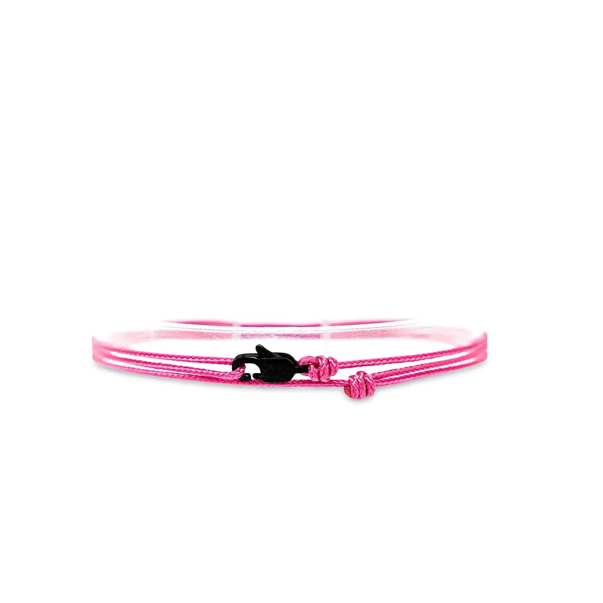 Triple k&s Thin Wrap Bracelet for Men & Women with Carabiner Clasp Handmade - Nautical Surfer Jewelry - Minimalist Fabric Bracelet - 100% Waterproof & Adjustable (Hot Pink)