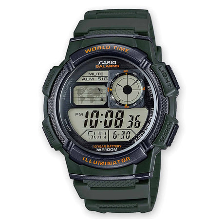 Casio watch Men's watch Digital watch Plastic watch Plastic strap Quartz watch Water resistant watch 44mm watch Buckle closure Easy-to-read display Lightweight