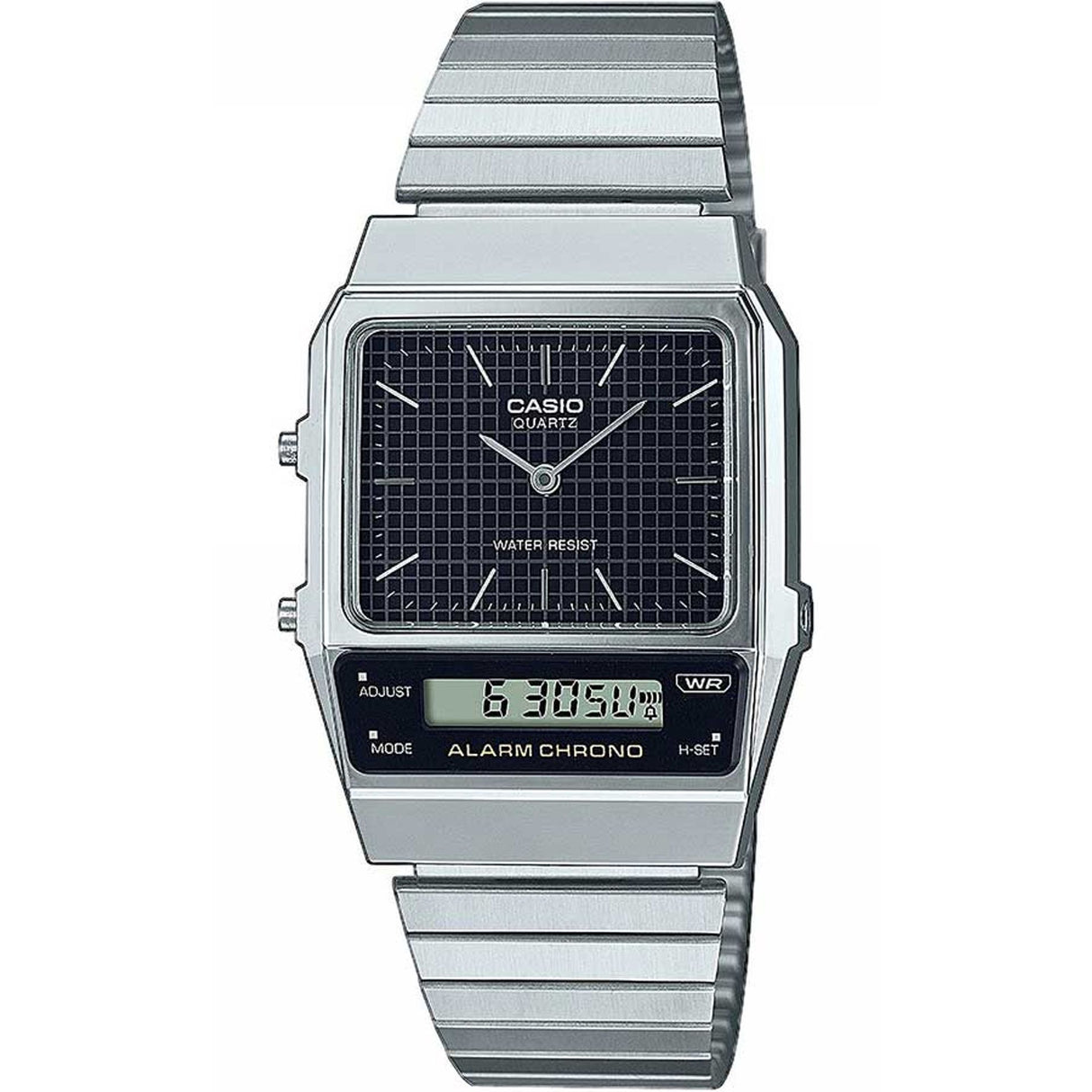 Unisex watch Analog-digital watch Dual display watch Stainless steel strap watch Plastic case watch Deployment clasp watch 32mm watch Quartz watch Gift watch Unique watch