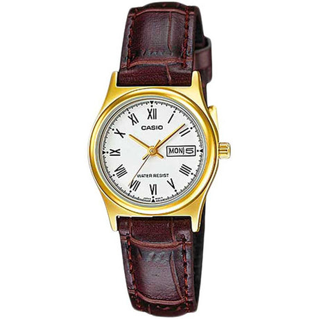 Women's Watch 3-Hand Analog Dial with Brand Logo Minimalist Design Genuine Leather Strap for Comfort and Style Buckle Closure for Secure Fit Reliable Quartz Movement 25mm Case Size - Perfect for Smaller Wrists Scratch-Resistant Mineral Crystal Original Packaging Included