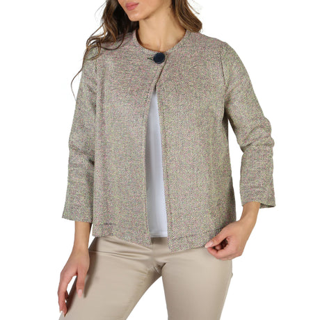Fontana 2.0 blazer (women's) Made in Italy Blended fabric (polyester, nylon, cotton, acrylic) Button closure Long sleeves Dry clean only Comfortable Breathable Lightweight (unlined) Versatile Polished style