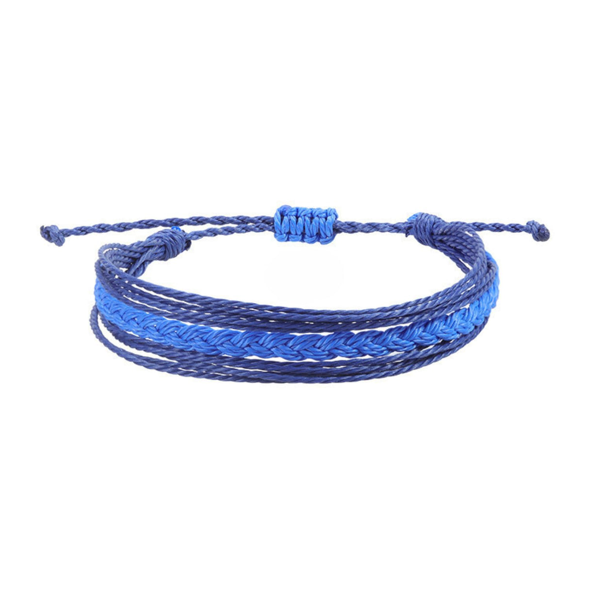 Triplek&s Women Braided Lucky Charm Bracelet Adjustable Yoga Braided Rope Friendship Jewelry (Blue)