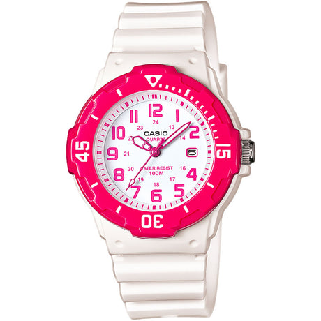 Casio Women's Classic Casual Watch 3-Hand Analog Dial with Logo 34mm Case Size (Designed for Most Wrists) Plastic Case & Strap Quartz Movement Easy to Read Display Lightweight & Comfortable 10 ATM Water Resistant Durable & Reliable Everyday Style Original Packaging