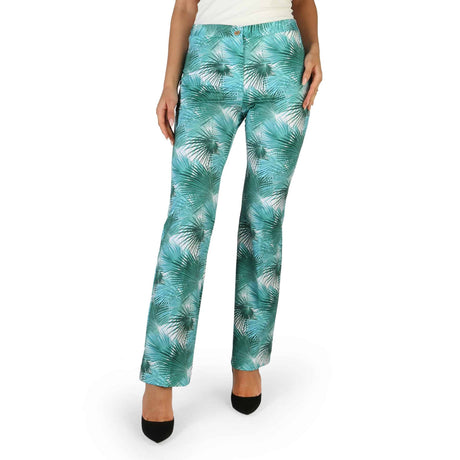 Fontana 2.0 trousers (women's) Made in Italy Polyamide-elastane blend (80% polyamide, 20% elastane) Button and zip closure Floral print (various color and print options available) Dry clean only Comfortable with a slight stretch Breathable Lightweight Versatile