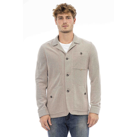 Men's jacket Italian-made jacket Button-up jacket Long-sleeve jacket 3-pocket jacket Solid color jacket Cotton-polyester blend jacket Breathable jacket Comfortable jacket Flexible jacket 