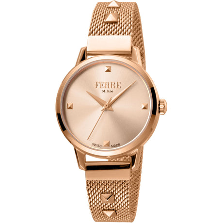 Ferrè Milano Lady watch Women's watch Quartz watch Analog watch Stainless steel watch Rose gold watch Metal bracelet watch Swiss-made movement Fashion watch Sophisticated watch Classic watch Monochromatic watch