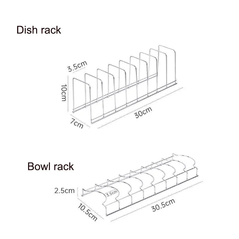 Kitchen Bowl Dish Organizer Stainless Steel Dish Holder Home Cutlery Dishes Pot Lid Rack Household Dish Rack Kitchen Accessories