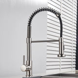 Rozin Brushed Nickel Kitchen Faucet Deck Mounted Mixer Tap 360 Degree Rotation Stream Sprayer Nozzle Kitchen Sink Hot Cold Taps