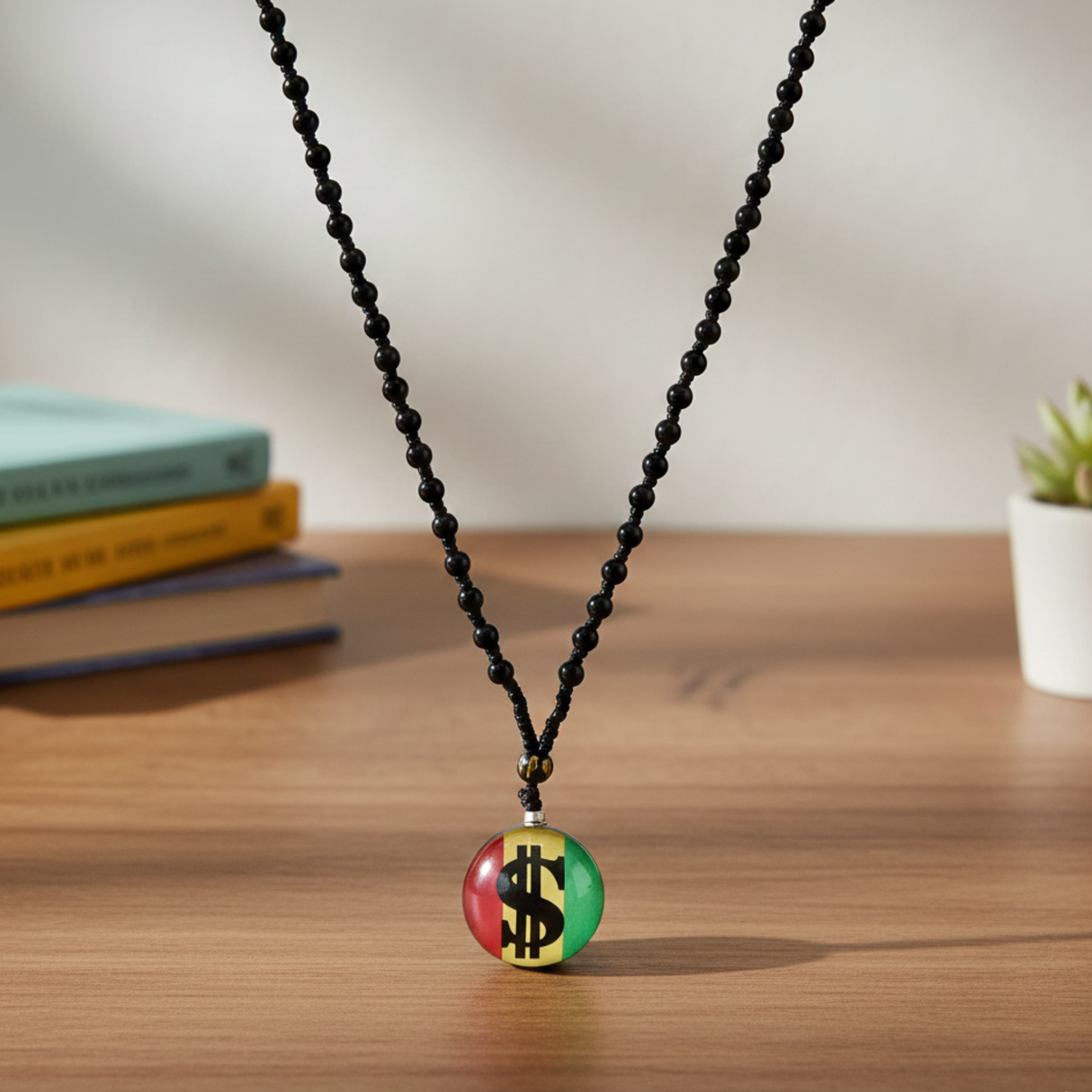 Triple k&s Premium Halskette mit $ Sign Logo-Anhänger Edler Ethno-Schmuck für Herren