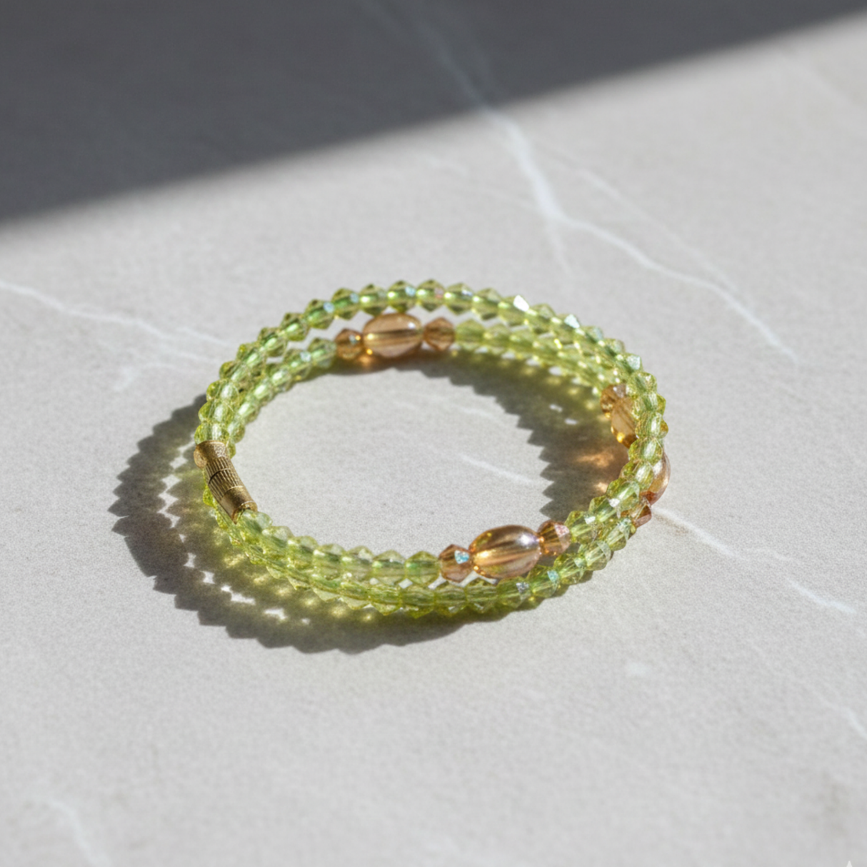 Triple k&s Perlenarmband Damen Yellow– Elegantes Wickelarmband Modeschmuck Geschenk