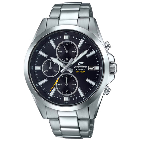 Casio Men's Chronograph Watch 3-Hand Analog Dial with Chronograph Subdials 44mm Case Size Stainless Steel Case & Bracelet Quartz Movement Easy to Read Display Date Indicator Chronograph Functionality (Split-Second Timing) Deployment Clasp 10 ATM Water Resistant Durable & Reliable Classic Style with Sporty Edge Original Packaging