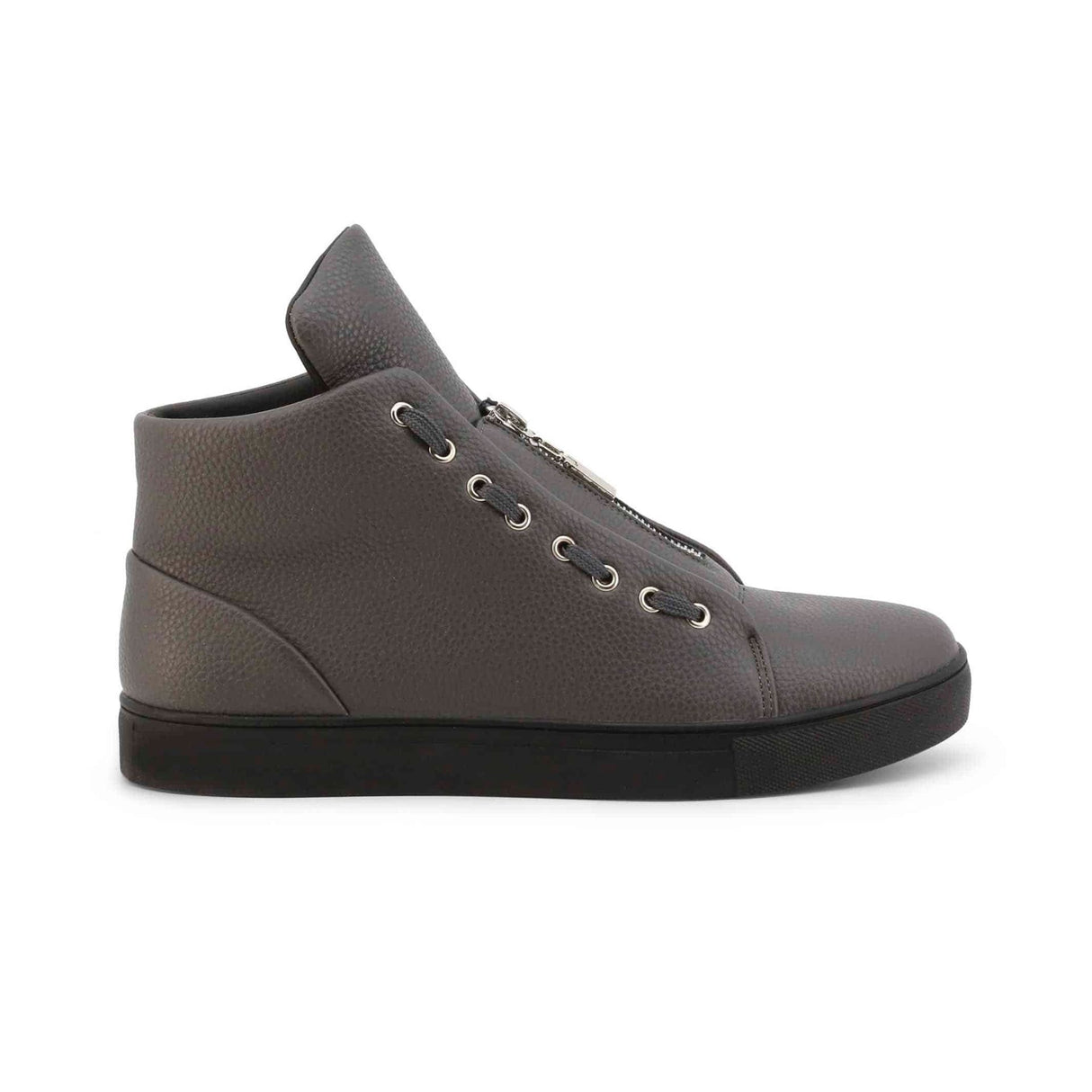 Duca Sneakers (men's) Synthetic leather upper Synthetic lining Rubber sole Metal eyelets Round toe Front zip closure Breathable comfort Durable construction Edgy details