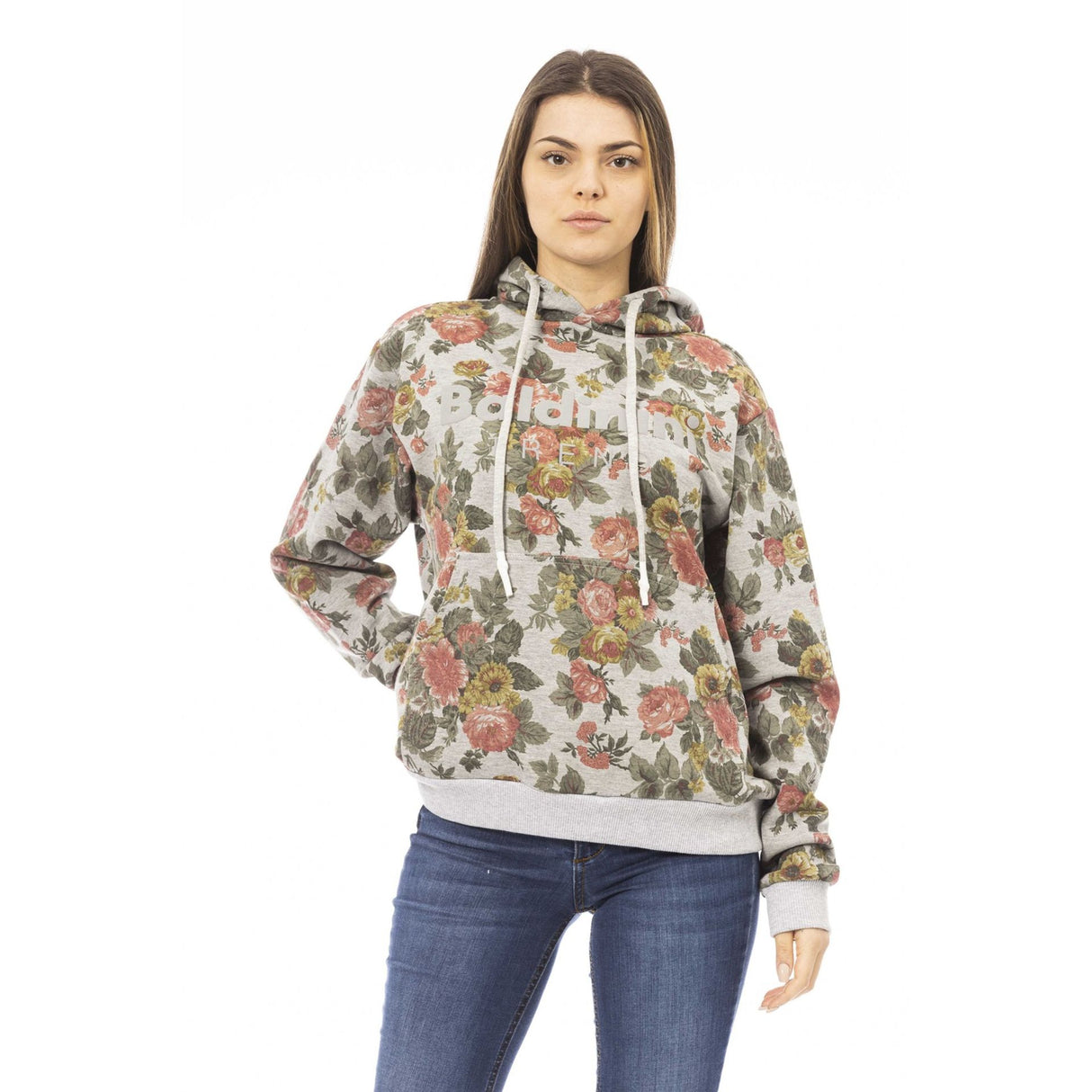 Women's sweatshirt Floral sweatshirt Fall/Winter collection 100% cotton sweatshirt Long sleeve sweatshirt Comfortable sweatshirt Classic sweatshirt Versatile sweatshirt Layering piece Front pocket Visible logo Floral print