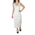 Pepe Jeans dress Spring/Summer collection Sleeveless dress Round neckline Linen blend (85% polyester, 15% linen) Viscose lining (100% viscose) Solid color Button fastening Visible logo Easy care Lined