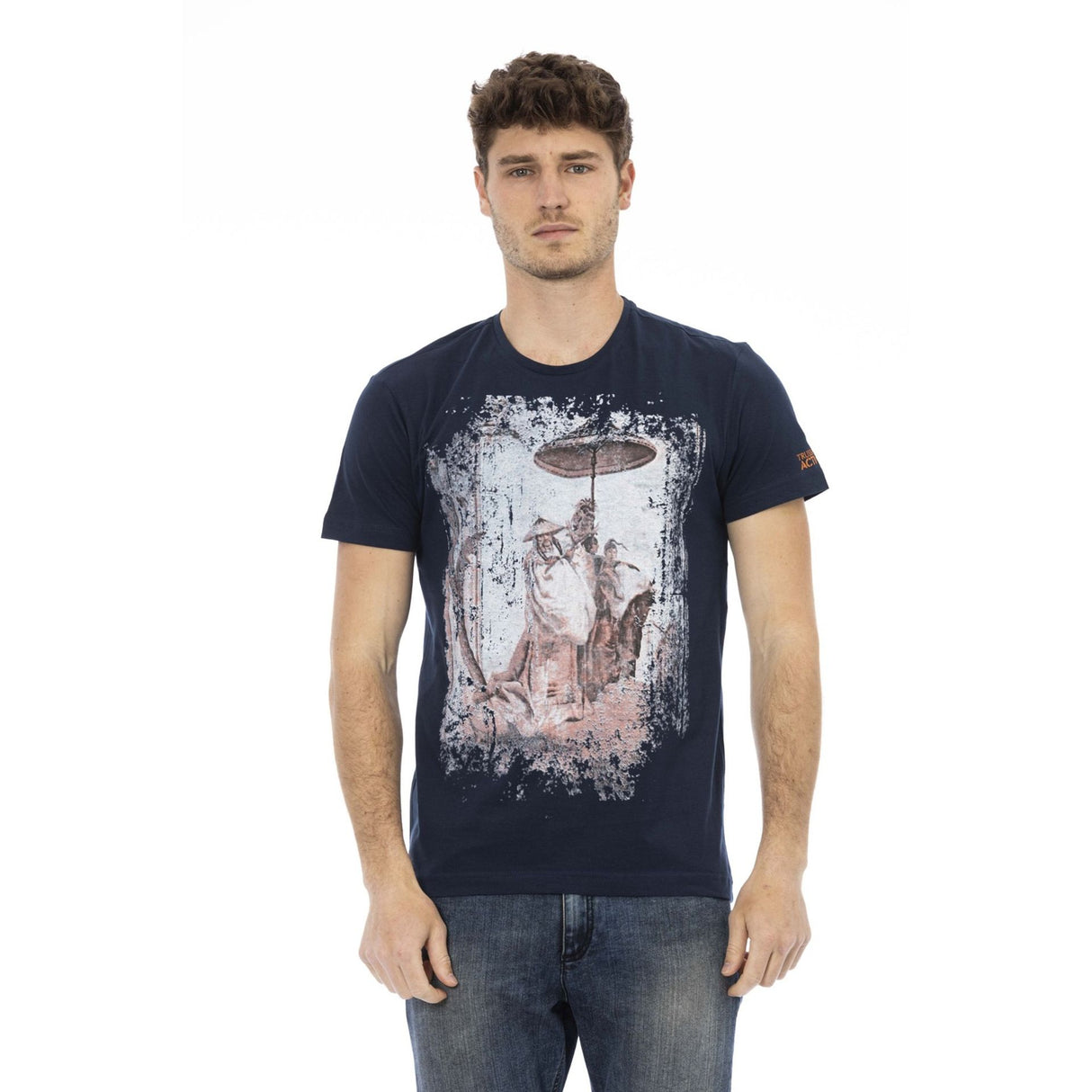 Trussardi Men's Spring/Summer Round Neck T-Shirt Men's Spring/Summer Round Neck T-Shirt Trussardi Men's T-Shirt Men's Cotton-Blend T-Shirt Soft Cotton-Viscose T-Shirt Trussardi Logo Print Tee Italian Designer Men's T-Shirt