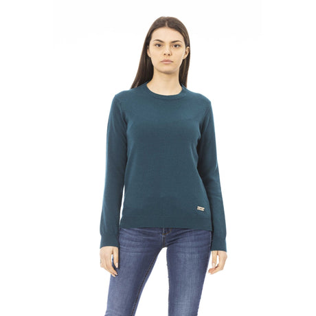 Women's sweater Merino wool sweater Fall/Winter collection Italian-made sweater Solid color sweater (or specify colors if available) Long sleeve sweater Comfortable sweater Soft sweater Breathable sweater Warm sweater Sophisticated style Layering piece Visible logo Merino wool breathable temperature-regulating soft