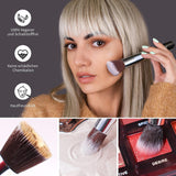 BEAKEY Pinselset Makeup Professionelles Foundation Make up Pinsel Set Premium Puderpinsel Lidschatten Blush Schminkpinsel Set Beauty Schwamm (10+2 Stück, Silber)