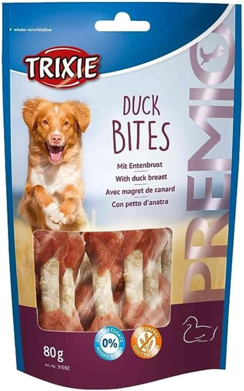 TRIXIE Hundeleckerli PREMIO Hunde-Durck Bites 80G - Premium Leckerlis Für Hunde Glutenfrei - Ohne Getreide & Zucker, Schmackhafte Belohnung Für Training & Zuhause - 31592