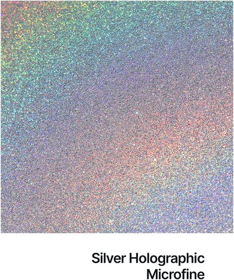 Hemway (Silber Holographic) MICROFINE- Premium-Multi Purpose Glitter 1/256" .004" 0,1Mm 100 Mikron Staub/Pulver 100G Einzigartige Farben Für Die Verwendung Mit Handwerk Weinglas-Kunst-Diy