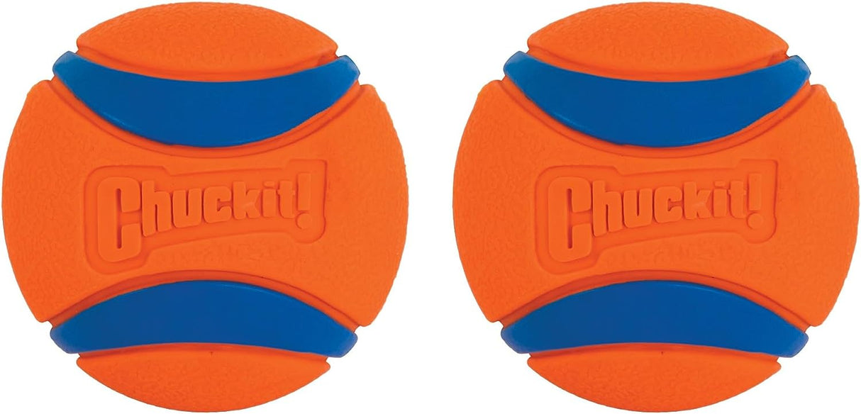 Chuckit – Ultra Ball Medium 2 Stück – 2 Jagdbälle Für Hunde – Robuster Und Vielseitiger Ball – Ball Der Auf Der Wasseroberfläche Schwimmt – Kompatibel Mit Chuckit Launchern – 6,5 Cm Durchmesser