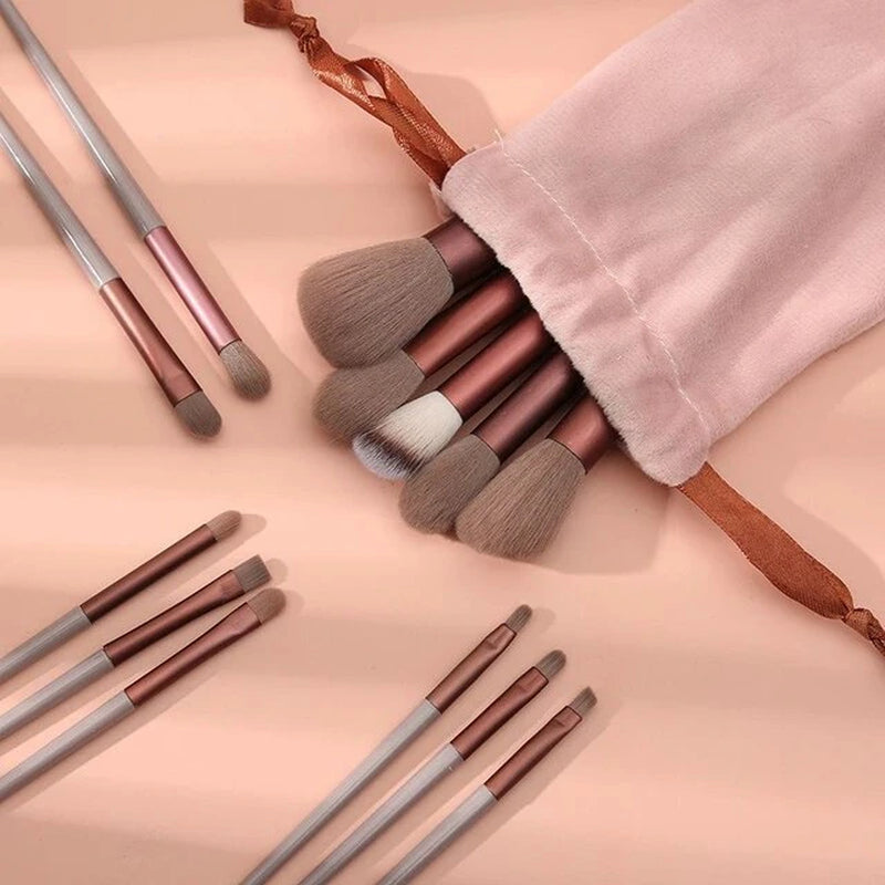 13 PCS Makeup Brushes Set Eye Shadow Foundation Women Cosmetic Brush Eyeshadow Blush Beauty Soft Make up Tools Bag