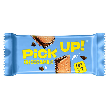 Leibniz Pick UP! Choco&Milk (24 X 28 G), Riegel Mit Knackiger Milchschokolade Und Milchcreme Zwischen Zwei Keksen, Der Snack Für Unterwegs, Thekenaufsteller Mit 24 Stück
