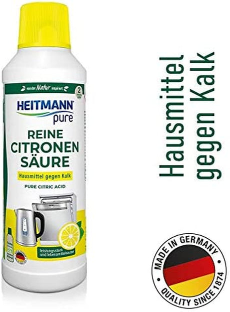 HEITMANN Pure Reine Citronensäure: Ökologischer Bio-Entkalker, Reinigung Für Küche & Bad, Flüssig, 1X 500 Ml