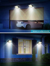 106LED Solar Light Outdoor Waterproof with Motion Sensor Floodlight Remote Control 3 Modes for Patio Garage Backyard