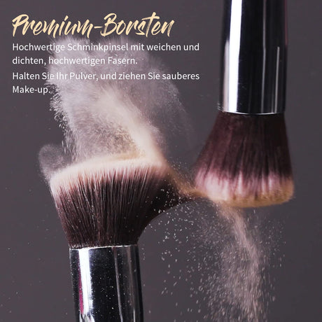 BEAKEY Pinselset Makeup Professionelles Foundation Make up Pinsel Set Premium Puderpinsel Lidschatten Blush Schminkpinsel Set Beauty Schwamm (10+2 Stück, Silber)