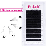 Fadlash Selbstfächernde Wimpern Easy Fan Lashes 0.07 8-14Mm Gemischte Länge Volumen Wimpern Fanning Eye Lashes Volumenverlängerung Wimpernverlängerung(0.07Mm-D-8-14)