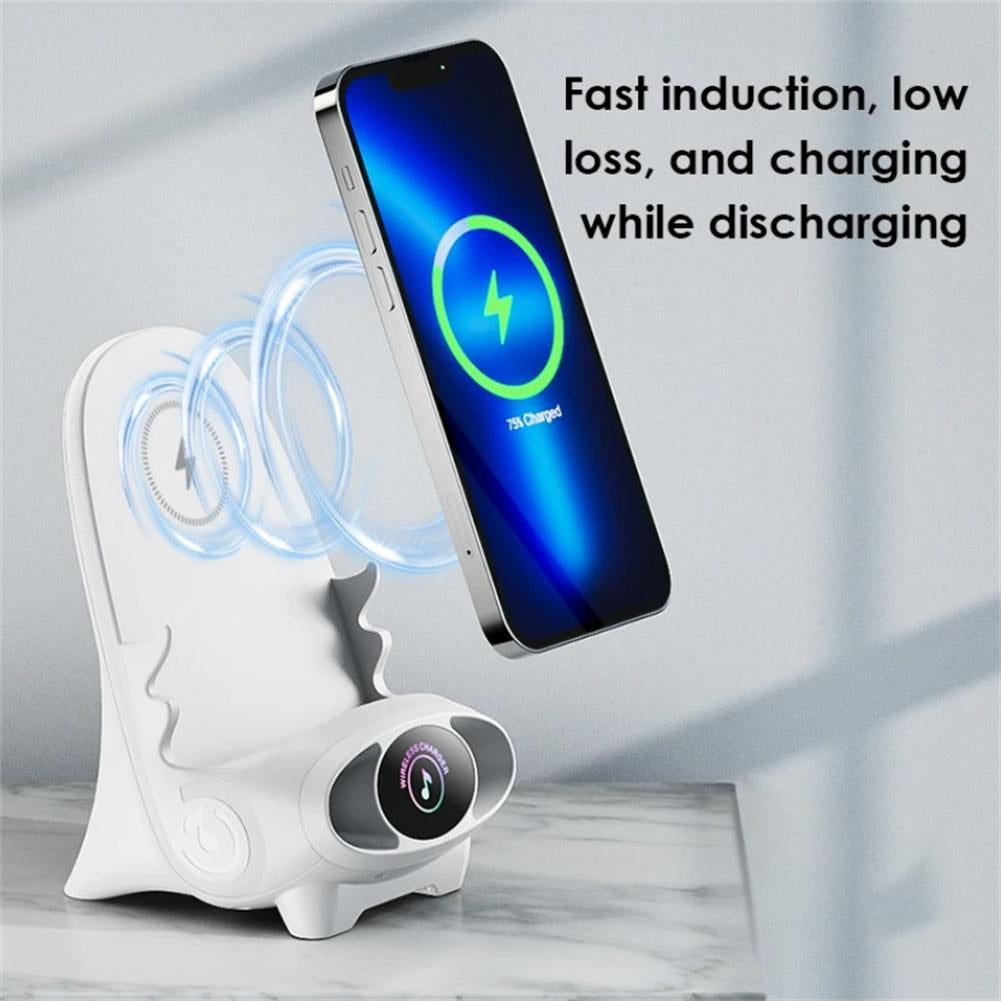 Chair Shape Mobile Phone Wireless Fast Charging Stand with Cooling Fan Unique Mini Portable Desktop Wireless Charging Holder