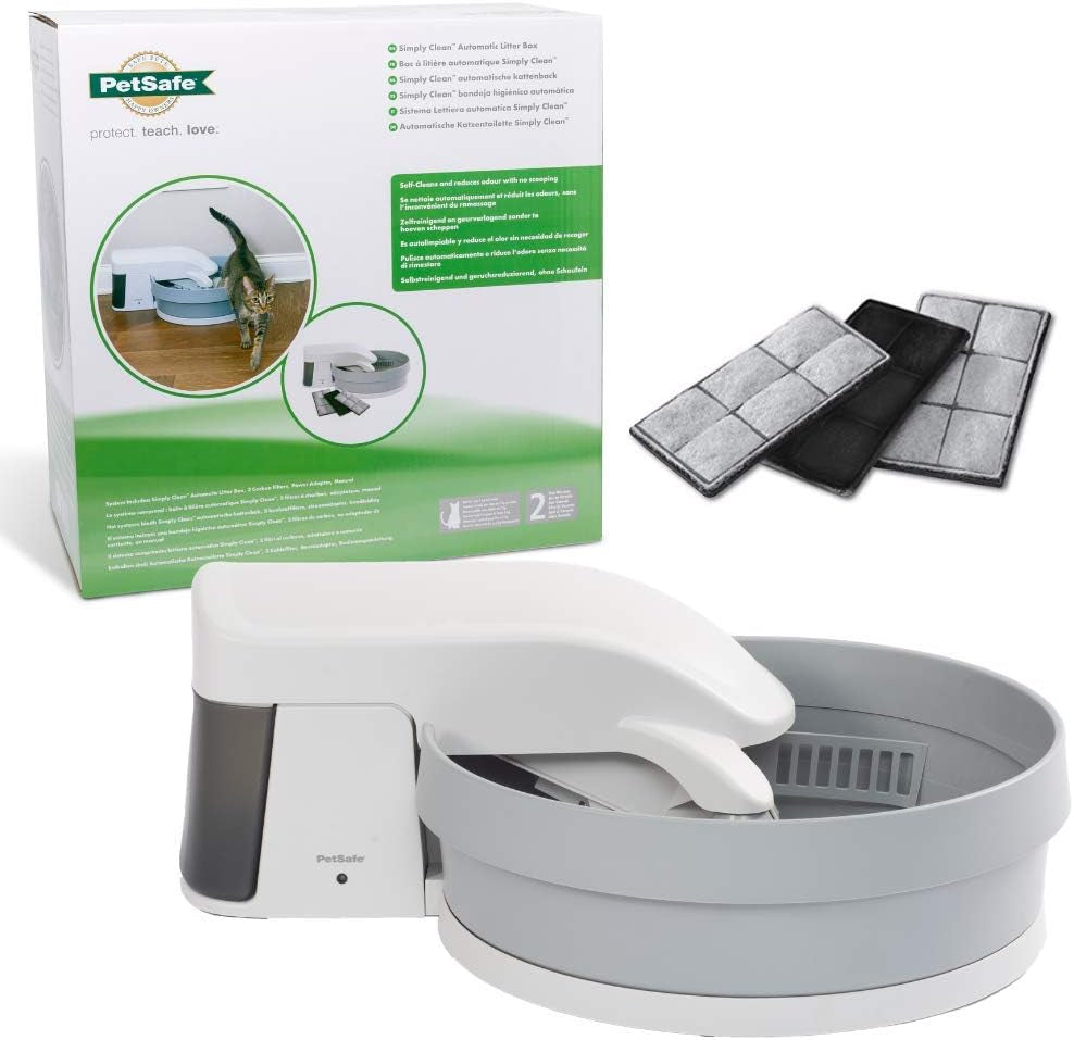 Petsafe Simply Clean Selbstreinigende Automatische Katzentoilette, Verwendet Klumpendes Katzenstreu, Kein Schaufeln, Elektrische Katzentoilette, Reduzierter Geruch, Austauschbarer Kohlefilter