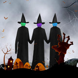 5 Ft Light up Witch Stakes Halloween Yard Decorations, Large Lighted Witch Sound Activated Halloween Props for Scary Halloween Yard, Patio, Haunted House Decorations Outside