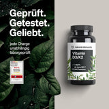 Vitamin D3 + K2 – > 99,7% All-Trans MK-7 & 2000 IE Vitamin D3 – 240 Tabletten – Hochdosiert, Optimal Bioverfügbar – Ohne Unnötige Zusätze – in Deutschland Produziert & Laborgeprüft