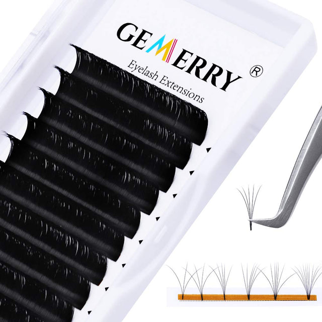 Wimpernverlängerung Volumen Wimpern Volumentechnik Fächer Bilden 2D 3D 5D 8D 10D -0,07Mm D Curl Einzelgröße 11Mm -Russian Einzeln Fake Lashes Professional Von GEMERRY (0.07-D Curl-11Mm)