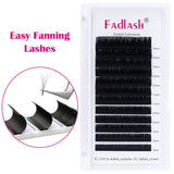 Fadlash Selbstfächernde Wimpern Easy Fan Lashes 0.07 8-14Mm Gemischte Länge Volumen Wimpern Fanning Eye Lashes Volumenverlängerung Wimpernverlängerung(0.07Mm-D-8-14)