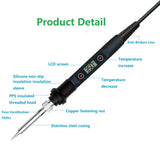 LCD Digital Adjustable Temperature 80W Soldering Iron Electric Welding Tools Solder Wire Tweezers Hand