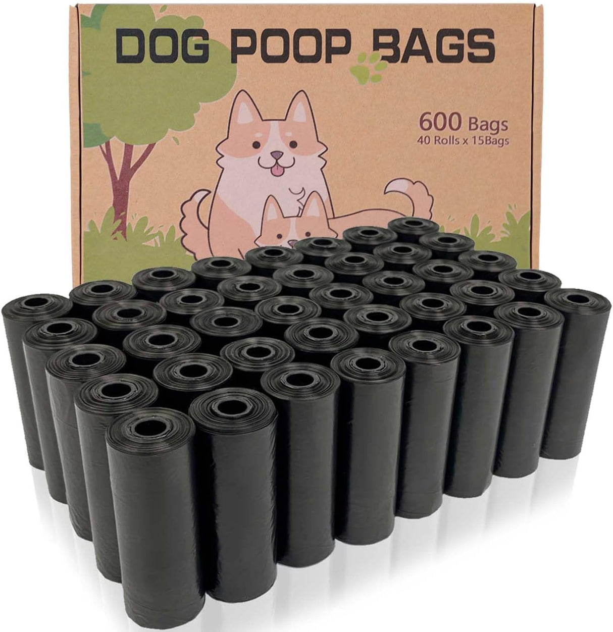 Aitodos® 600 Stück Hundekotbeutel, Schwarz, Geeignet Zum Verlassen Des Hauses, Kotbeutel Für Hunde - 30 * 21,5 Cm, Polyethylen-Material, Tragbar - Hunde Kotbeutel (40 Rollen, 15 Pro Rolle)